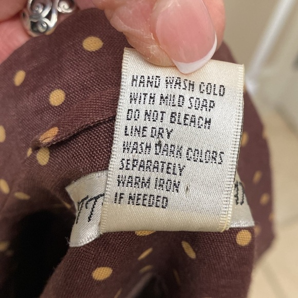 Tailored Linen blazer Women’s 6 suit jacket lined office Rockabilly Brown dot - Picture 10 of 10